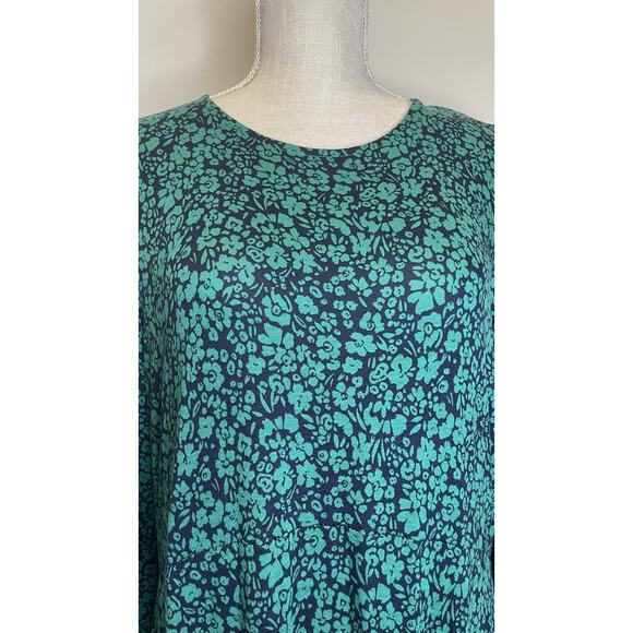 NWT Boden Jersey Midi Dress Floral Modest Cottagecore Blue Green Women's US 12L - Picture 7 of 15